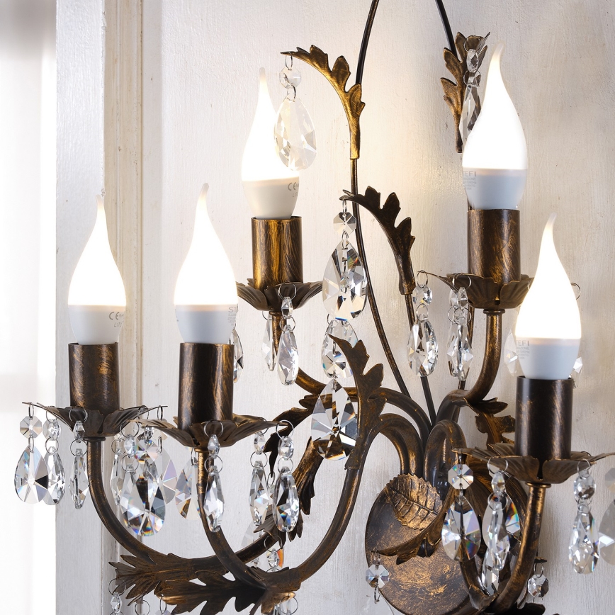 ONLI - Applique murale TERESA 5xE14/6W/230V bronze