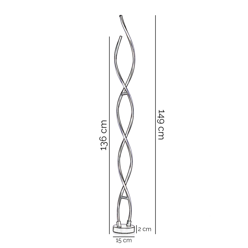 ONLI - Lampadaire DNA LED/24W/230V 4000K argent