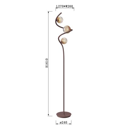 ONLI - Lampadaire FRIDA 3xG9/10W/230V cuivre