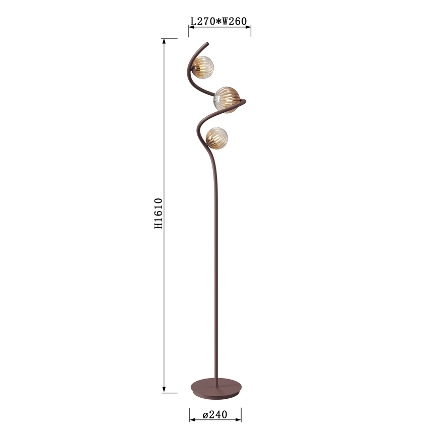 ONLI - Lampadaire FRIDA 3xG9/10W/230V cuivre
