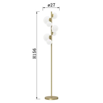 ONLI - Lampadaire PALOMA 7xG9/10W/230V doré