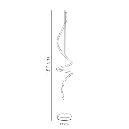 ONLI - Lampadaire TWIST LED/24W/230V 4000K noir