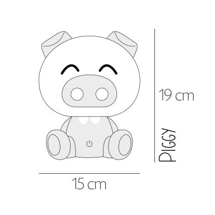 ONLI - Veilleuse LED dimmable pour enfants PUPPIES LED/3W/230V 19 cm cochon/jaune