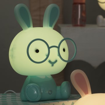 ONLI - Lampe de nuit LED dimmable pour enfants PUPPIES LED/3W/230V 22 cm lapin/bleu