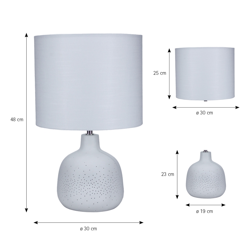 ONLI - Lampe de table ELUMA 2xE27/15W/230V 48 cm blanche