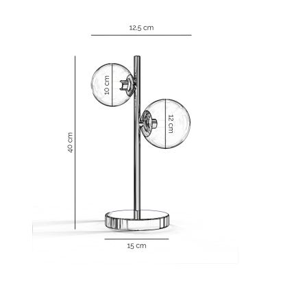 ONLI - Lampe de table KIMBERLY 2xG9/6W/230V 40 cm chrome brillant