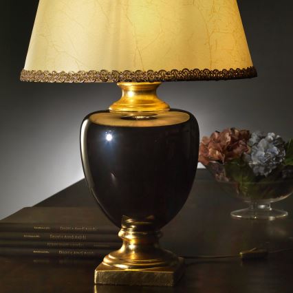 ONLI - Lampe de table MOZART 1xE27/22W/230V noire/dorée 67 cm