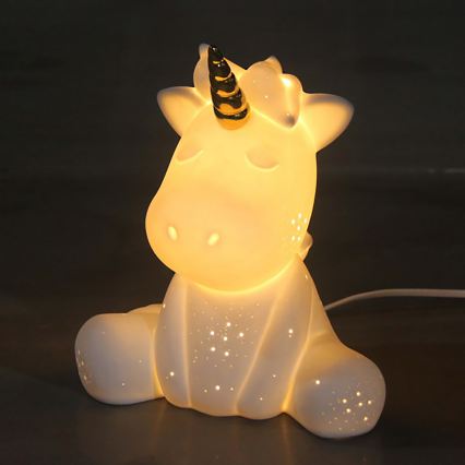 ONLI - Lampe de table PORCELLANA 1xE14/6W/230V 23,5 cm licorne