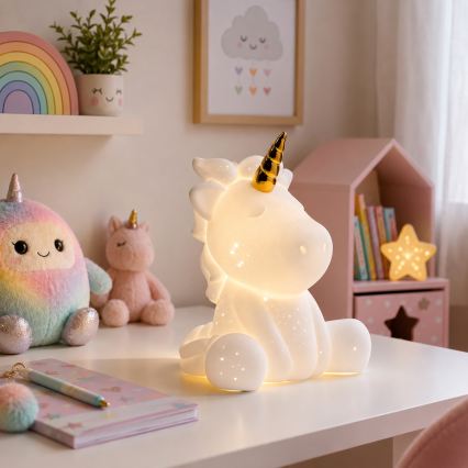 ONLI - Lampe de table PORCELLANA 1xE14/6W/230V 23,5 cm licorne