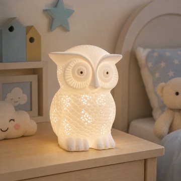 ONLI - Lampe de table PORCELLANA 1xE14/6W/230V 25 cm hibou