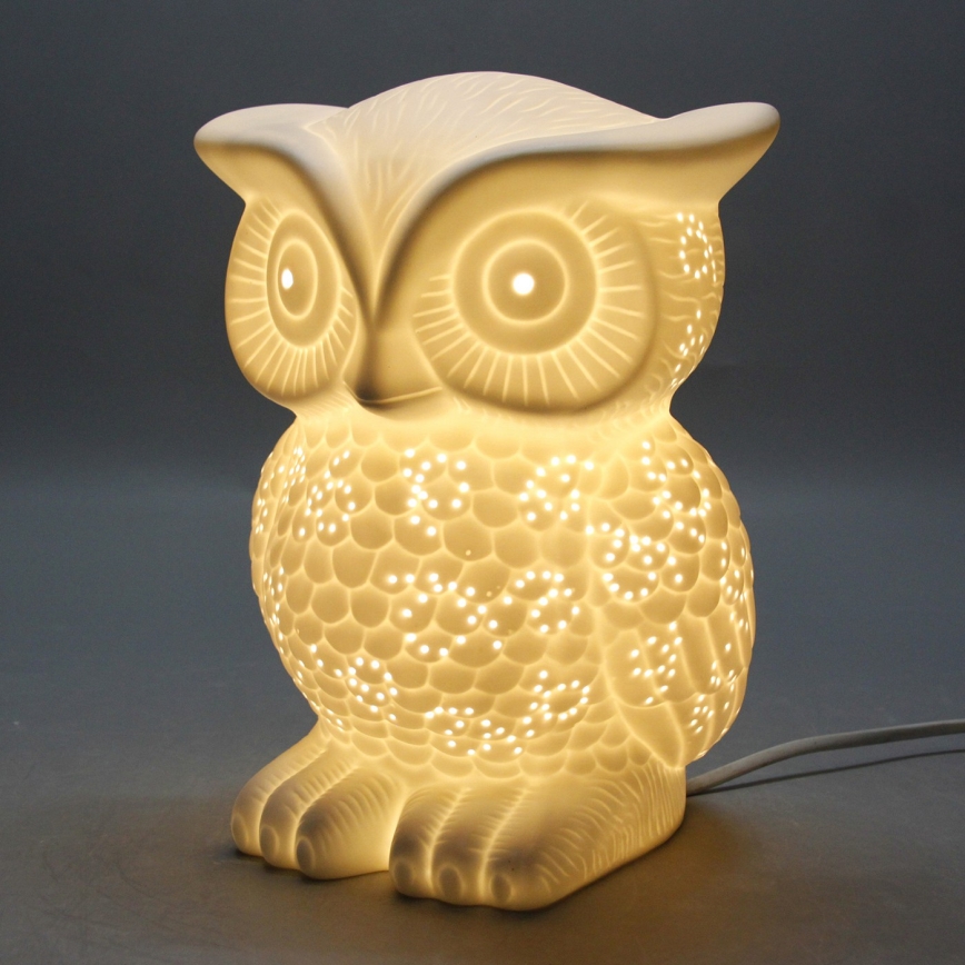 ONLI - Lampe de table PORCELLANA 1xE14/6W/230V 25 cm hibou