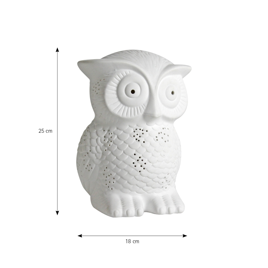 ONLI - Lampe de table PORCELLANA 1xE14/6W/230V 25 cm hibou