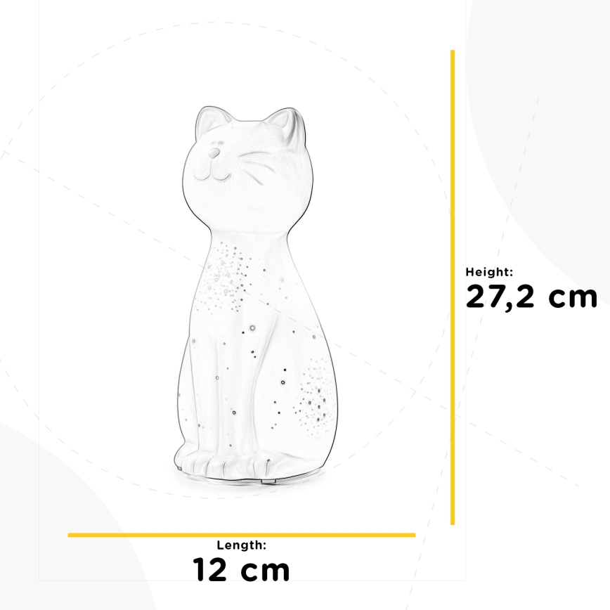 ONLI - Lampe de table PORCELLANA 1xE14/6W/230V 27,2 cm chat