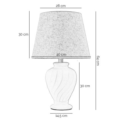 ONLI - Lampe de table VORTICE 1xE27/22W/230V 64 cm crème