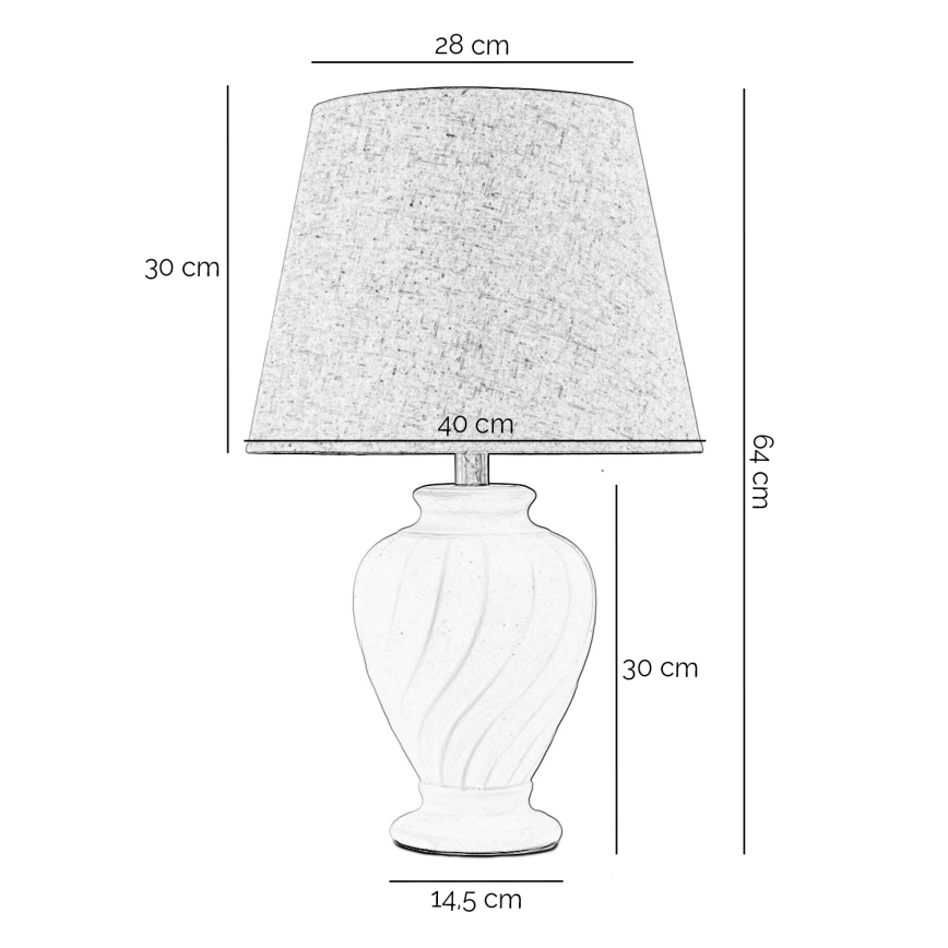 ONLI - Lampe de table VORTICE 1xE27/22W/230V 64 cm crème