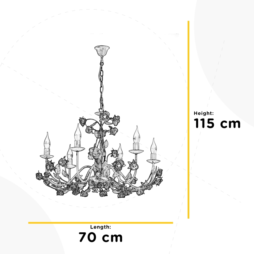 ONLI - Lustre sur chaîne CAROLINA 6xE14/6W/230V bronze