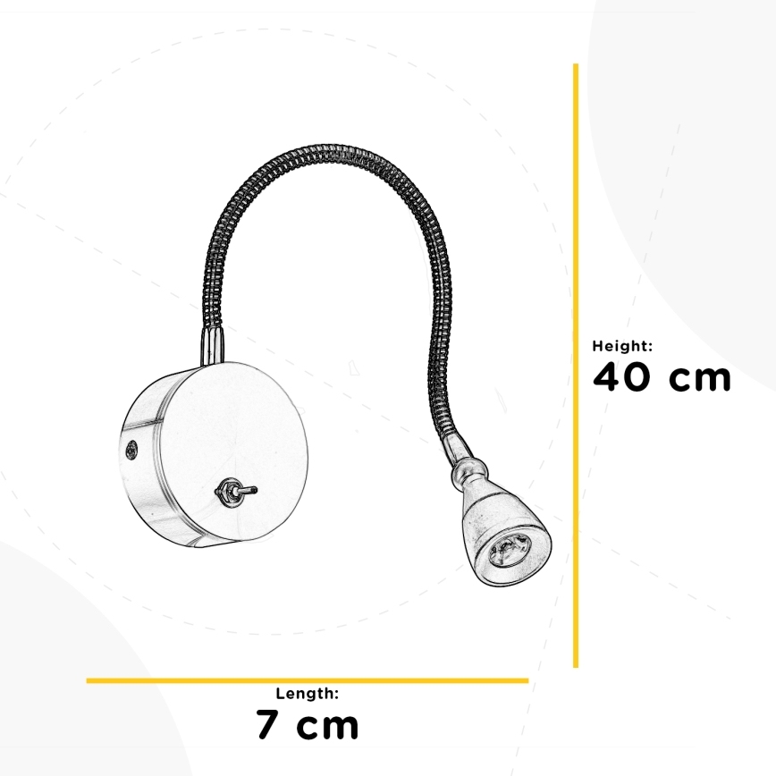 ONLI - Petite lampe flexible LEXI LED/1W/230V 4000K chrome mat
