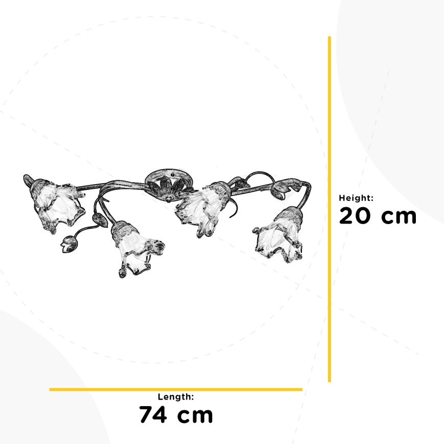 ONLI - Plafonnier ARIANNA 4xE14/6W/230V bronze