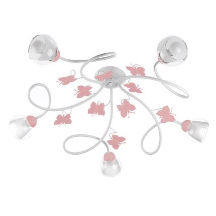 ONLI - Plafonnier enfant BUTTERFLY 5xE14/6W/230V