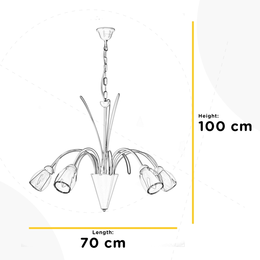ONLI - Suspension chaîne ANTEA 5xE14/6W/230V