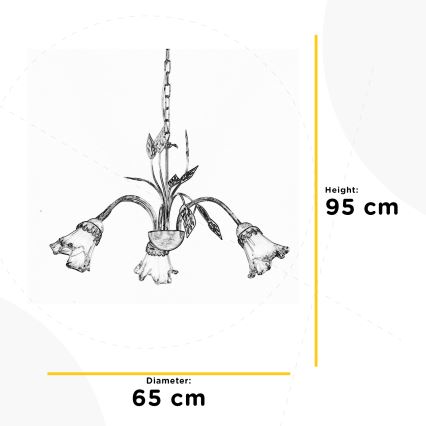 ONLI - Suspension chaîne LANCIA 3xE14/6W/230V