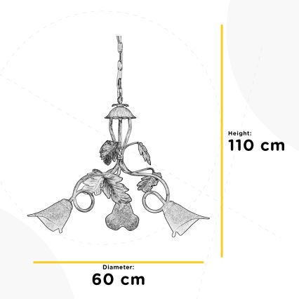 ONLI - Suspension chaîne MARILENA 3xE14/6W/230V