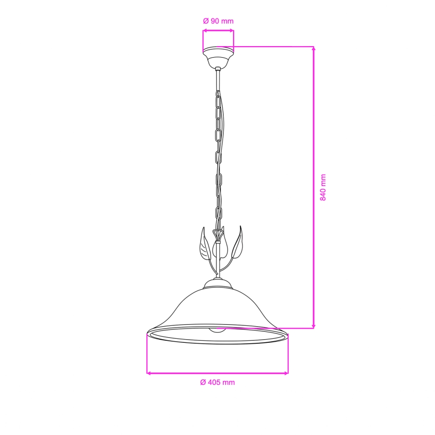 ONLI - Suspension chaîne MIRA 1xE27/22W/230V d. 40 cm