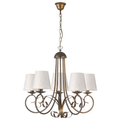 ONLI - Suspension chaîne POMPEI 5xE14/6W/230V bronze