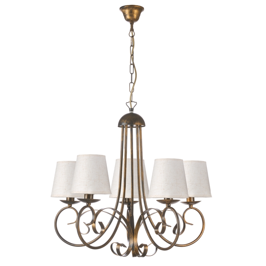 ONLI - Suspension chaîne POMPEI 5xE14/6W/230V bronze