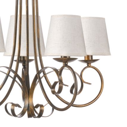 ONLI - Suspension chaîne POMPEI 5xE14/6W/230V bronze