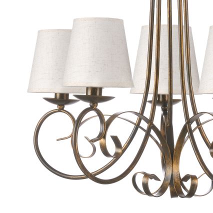 ONLI - Suspension chaîne POMPEI 5xE14/6W/230V bronze