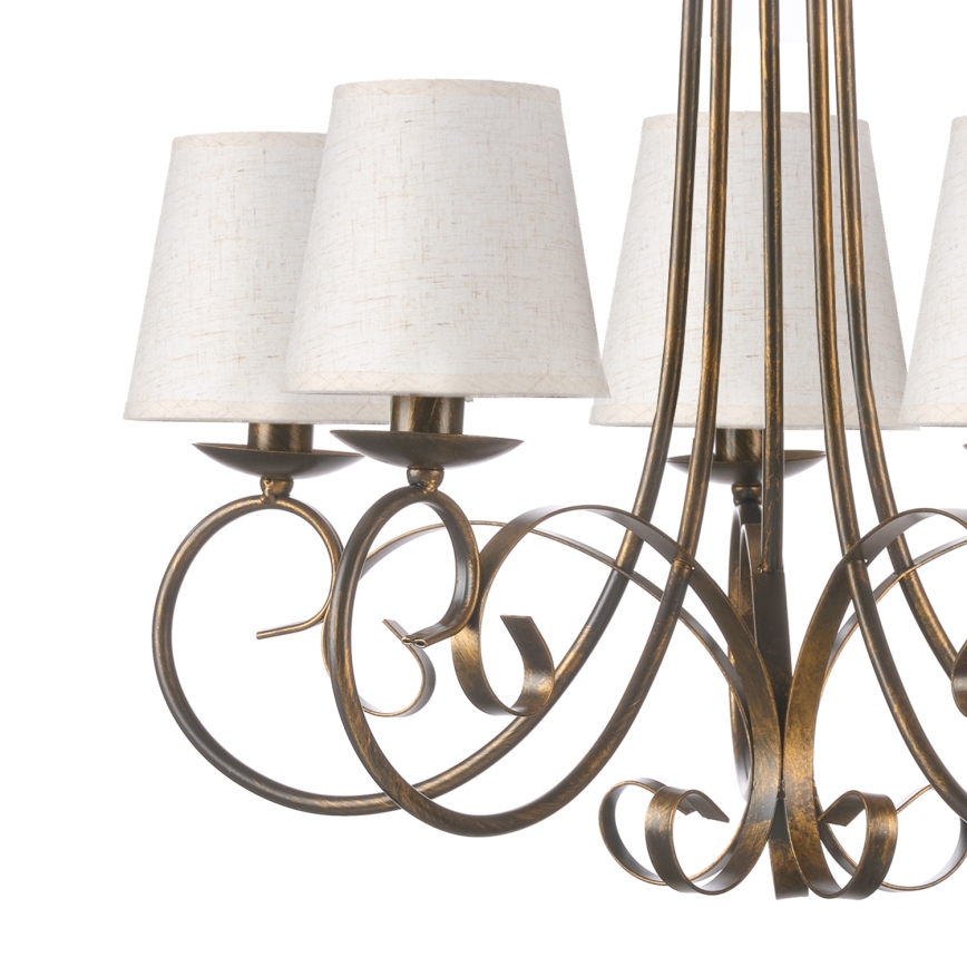 ONLI - Suspension chaîne POMPEI 5xE14/6W/230V bronze