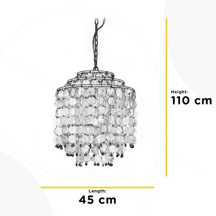 ONLI - Suspension chaîne RUBEN 3xE27/22W/230V