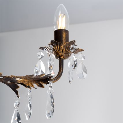 ONLI - Suspension chaîne TERESA 3xE14/6W/230V bronze