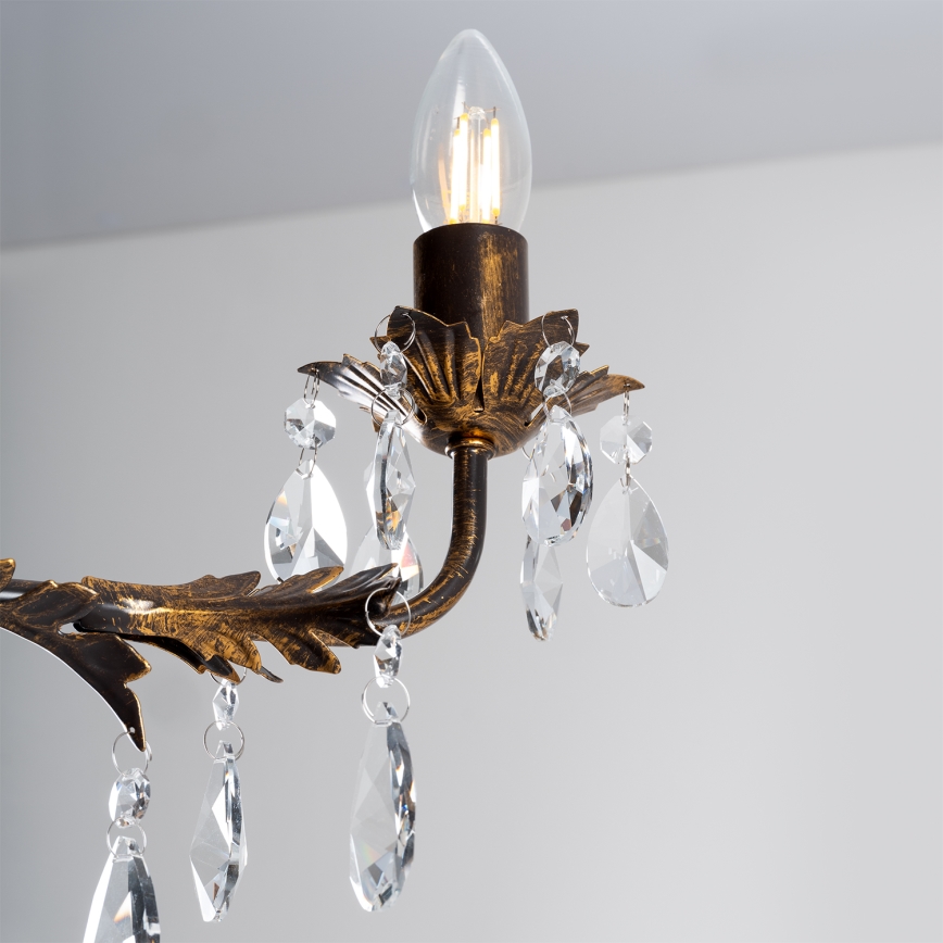 ONLI - Suspension chaîne TERESA 3xE14/6W/230V bronze