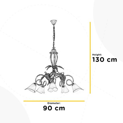 ONLI - Suspension chaîne VANDA 5xE14/6W/230V