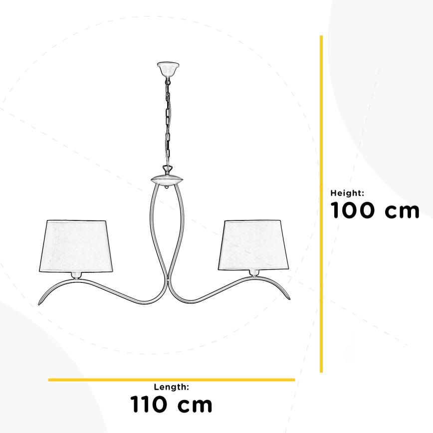 ONLI - Suspension chaîne ZEN 2xE27/22W/230V