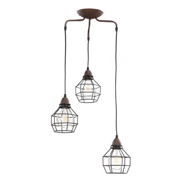 ONLI - Suspension filaire ARAIGNEE 3xE27/15W/230V noir/marron
