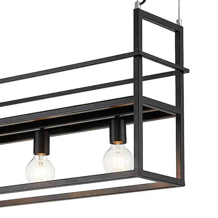 ONLI - Suspension filaire avec étagère JEFFER 4xE27/22W/230V noir