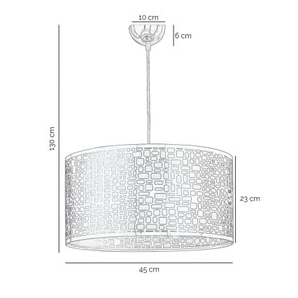ONLI - Suspension filaire BRUCE 1xE27/15W/230V d. 45 cm chrome mat