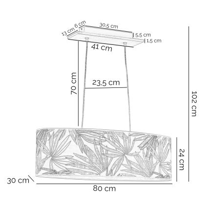 ONLI - Suspension filaire FLORA 2xE27/22W/230V vert/doré