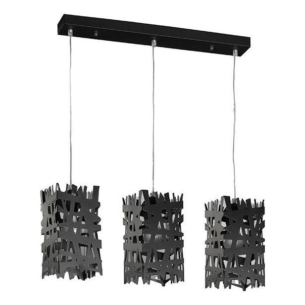 ONLI - Suspension filaire FORESTA 3xE27/15W/230V noir