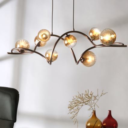 ONLI - Suspension filaire FRIDA 8xG9/10W/230V cuivre