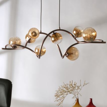 ONLI - Suspension filaire FRIDA 8xG9/10W/230V cuivre