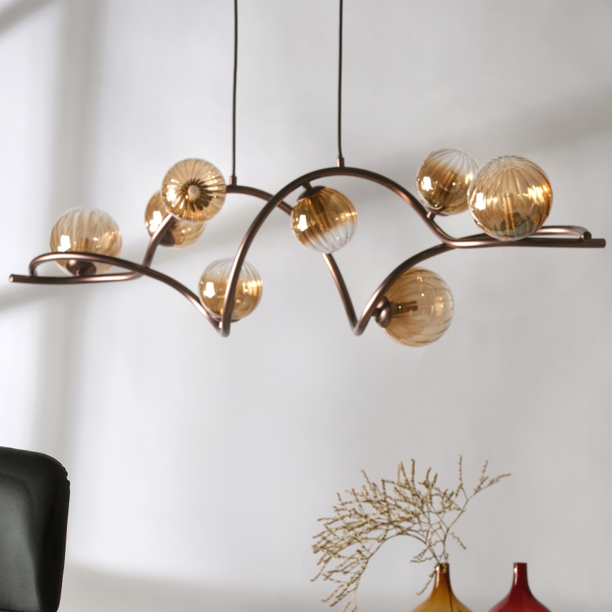 ONLI - Suspension filaire FRIDA 8xG9/10W/230V cuivre
