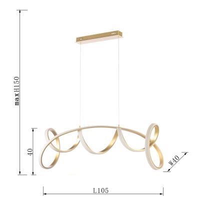 ONLI - Suspension filaire KIRA LED/60W/230V 4000K doré