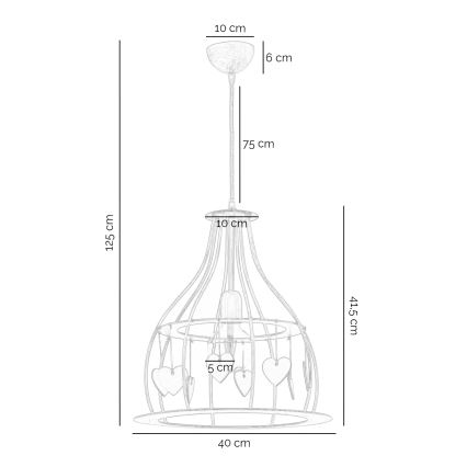ONLI - Suspension filaire LEONILDE 1xE27/15W/230V beige