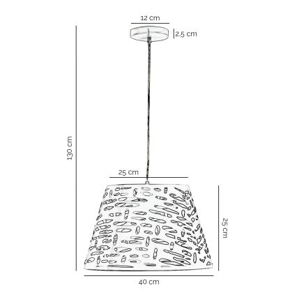 ONLI - Suspension filaire RICKY 1xE27/15W/230V d. 40 cm blanc