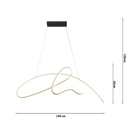 ONLI - Suspension filaire SIGN LED/42W/230V 4000K doré