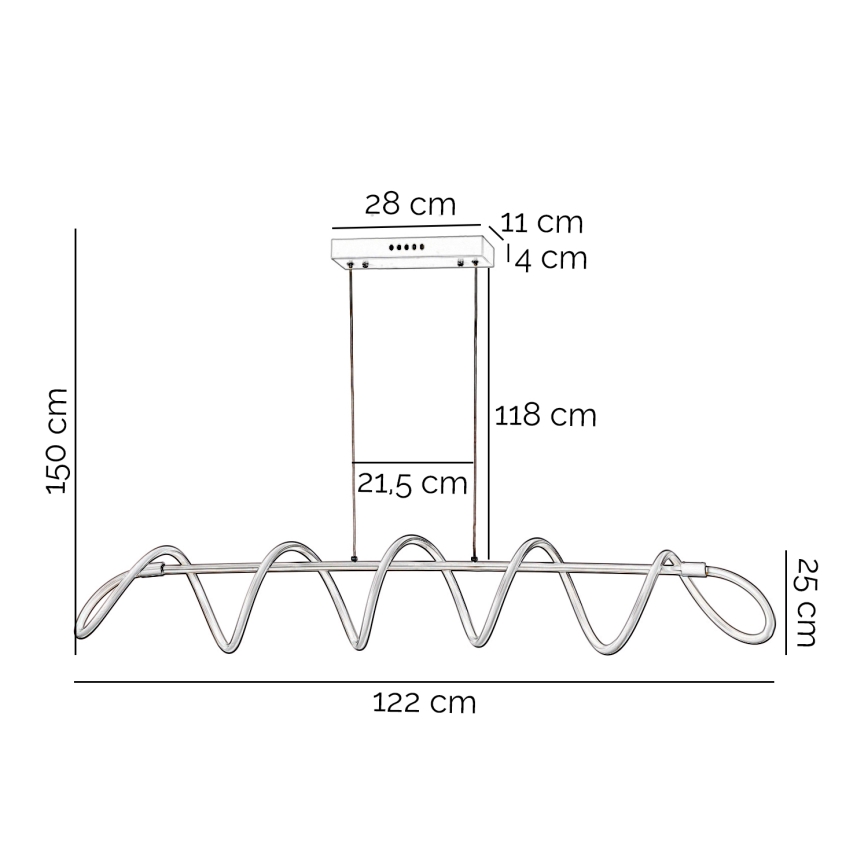 ONLI - Suspension filaire SPIRALE LED/72W/230V 3000K blanc